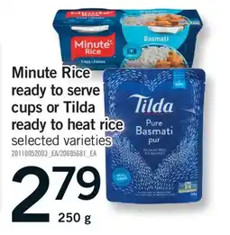 Fortinos MINUTE RICE READY TO SERVE CUPS OR TILDA READY TO HEAT RICE offer