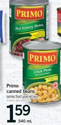 Fortinos PRIMO CANNED BEANS offer