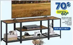 Rossy Wooden TV stand with steel mesh shelf offer