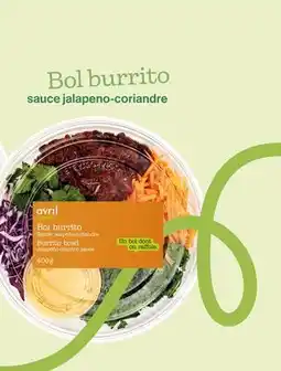 Avril Bol burrito sauce jalapeño-coriandre offer