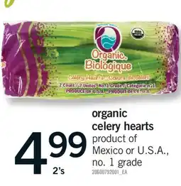 Fortinos ORGANIC CELERY HEARTS, 2's offer