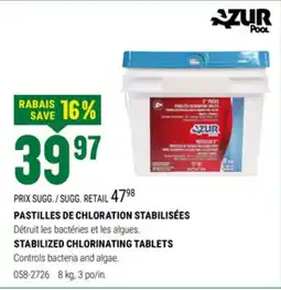 BMR PASTILLES DE CHLORATION STABILISÉES offer