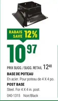 BMR BASE DE POTEAU offer