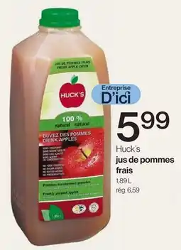 Avril Huck's jus de pommes frais offer