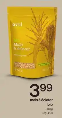 Avril maïs à éclater bio offer
