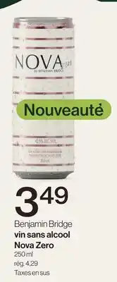 Avril Benjamin Bridge vin sans alcool Nova Zero offer