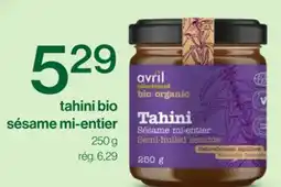 Avril Tahini bio sésame mi-entier offer