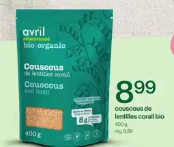 Avril couscous de lentilles corail bio offer