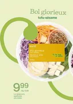 Avril Bol glorieux tofu-sésame offer