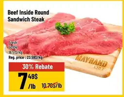 Mayrand Beef Inside Round Sandwich Steak offer