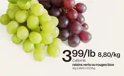 Avril raisins verts ou rouges bios offer