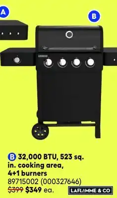 RONA LAFLAMME & CO. 32,000 BTU, 523 sq. in. cooking area, 4+1 burners offer
