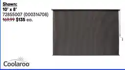 RONA COOLAROO outdoor roller shades, 10' x 8' offer