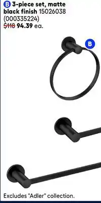 RONA MOEN 3-piece set, matte black finish bathroom accessories offer