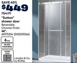 RONA Landon & Co. by RONA 48 Sutton shower door offer