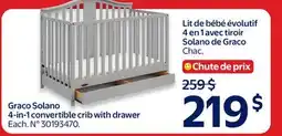 Walmart Graco Solano 4-in-1 convertible crib with drawer offer