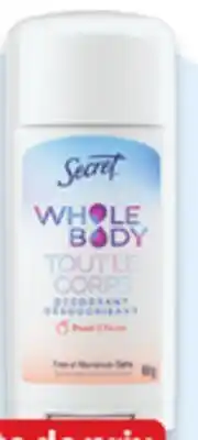 Walmart Secret Whole Body Total Body deodorant offer