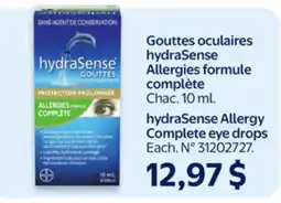 Walmart hydraSense Allergy Complete eye drops offer