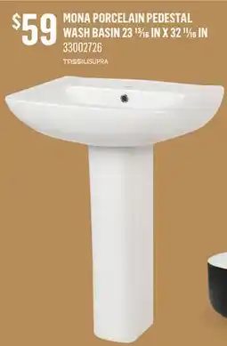 Canac Mona Porcelain Pedestal Wash Basin 23 13/16inx 32 11/16 in offer