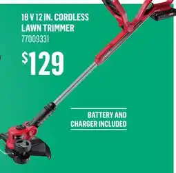 Canac 18 V 12 in. Cordless Lawn Trimmer offer