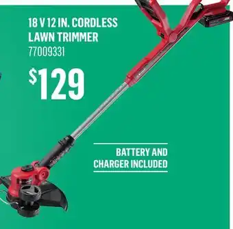 Canac 18 V 12 in. Cordless Lawn Trimmer offer