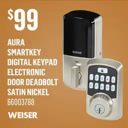 Canac Aura SmartKey Digital Keypad Electronic Door Deadbolt Satin Nickel offer