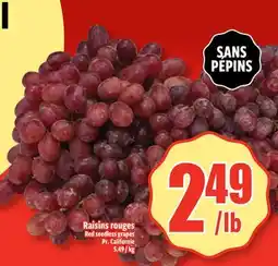 Bonanza Red seedless grapes offer