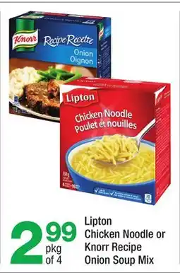 Highland Farms Lipton Chicken Noodle or Knorr Recipe Onion Soup Mix offer