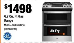 Home Depot 6.7 Cu. Ft Gas Range offer