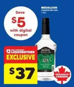 Real Canadian Liquorstore Medallion London Dry Gin, 1.75L offer