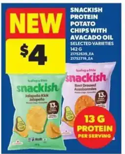 Real Canadian Superstore Snackish Protein Potato Chips with Avocado Oil offer
