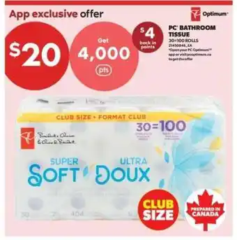 Real Canadian Superstore PC BATHROOM TISSUE offer