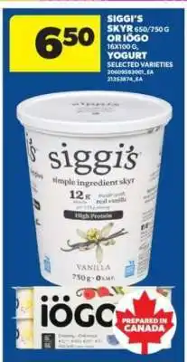 Real Canadian Superstore Siggi's Skyr or Iögo Yogurt offer