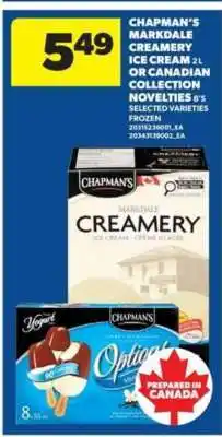 Real Canadian Superstore Chapman's Markdale Creamery Ice Cream or Canadian Collection Novelties offer