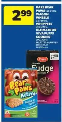 Real Canadian Superstore Dare Bear Paws, Wagon Wheels, Whippets, Ultimate or Viva Puffs Cookies offer