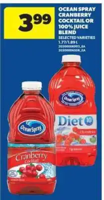 Real Canadian Superstore OCEAN SPRAY CRANBERRY COCKTAIL or 100% JUICE BLEND offer