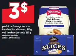 Maxi Black Diamond Cheddar Slices 410 g ou Lactantia à la crème 227 g offer