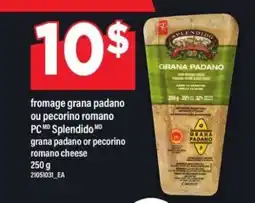 Maxi PC Splendido Grana Padano or Pecorino Romano Cheese offer
