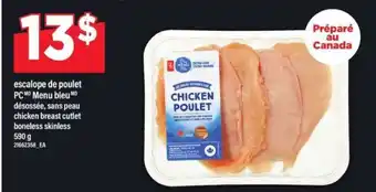 Maxi escalope de poulet PC Menu bleu offer