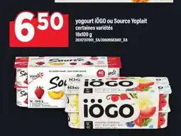 Maxi yogourt iÖGO ou Source Yoplait offer
