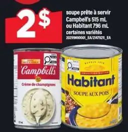 Maxi Campbell's Crème de champignons ou Habitant Soupe aux pois offer