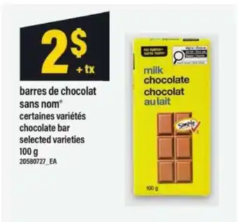 Maxi barres de chocolat sans nom offer
