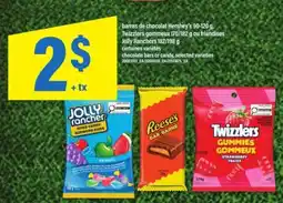 Maxi Barres de chocolat Hershey's, Twizzlers gommaux, Jolly Ranchers offer