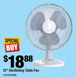 Home Depot 12 oscillating table fan offer