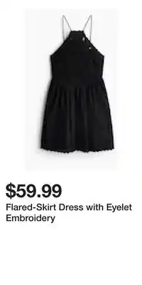 H&M Flared-Skirt Dress with Eyelet Embroidery offer
