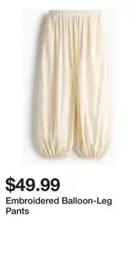 H&M Embroidered Balloon-Leg Pants offer