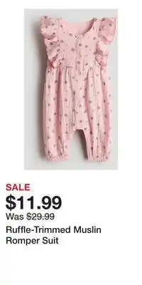 H&M Ruffle-Trimmed Muslin Romper Suit offer