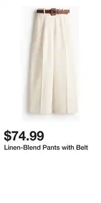 H&M Linen-Blend Pants with Belt offer