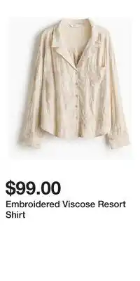 H&M Embroidered Viscose Resort Shirt offer