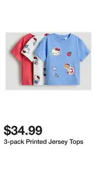 H&M 3-pack Printed Jersey Tops offer
